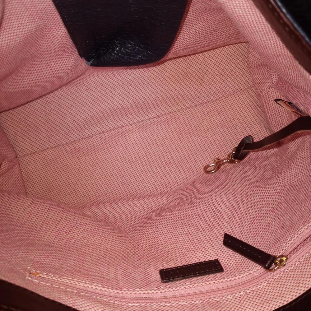 Dooney & Bourke Dark Blue and Brown Hobo Bag - Picture 8 of 9